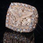 Custom Logo Buss-Down Ring — Moissanite, 925 Silver