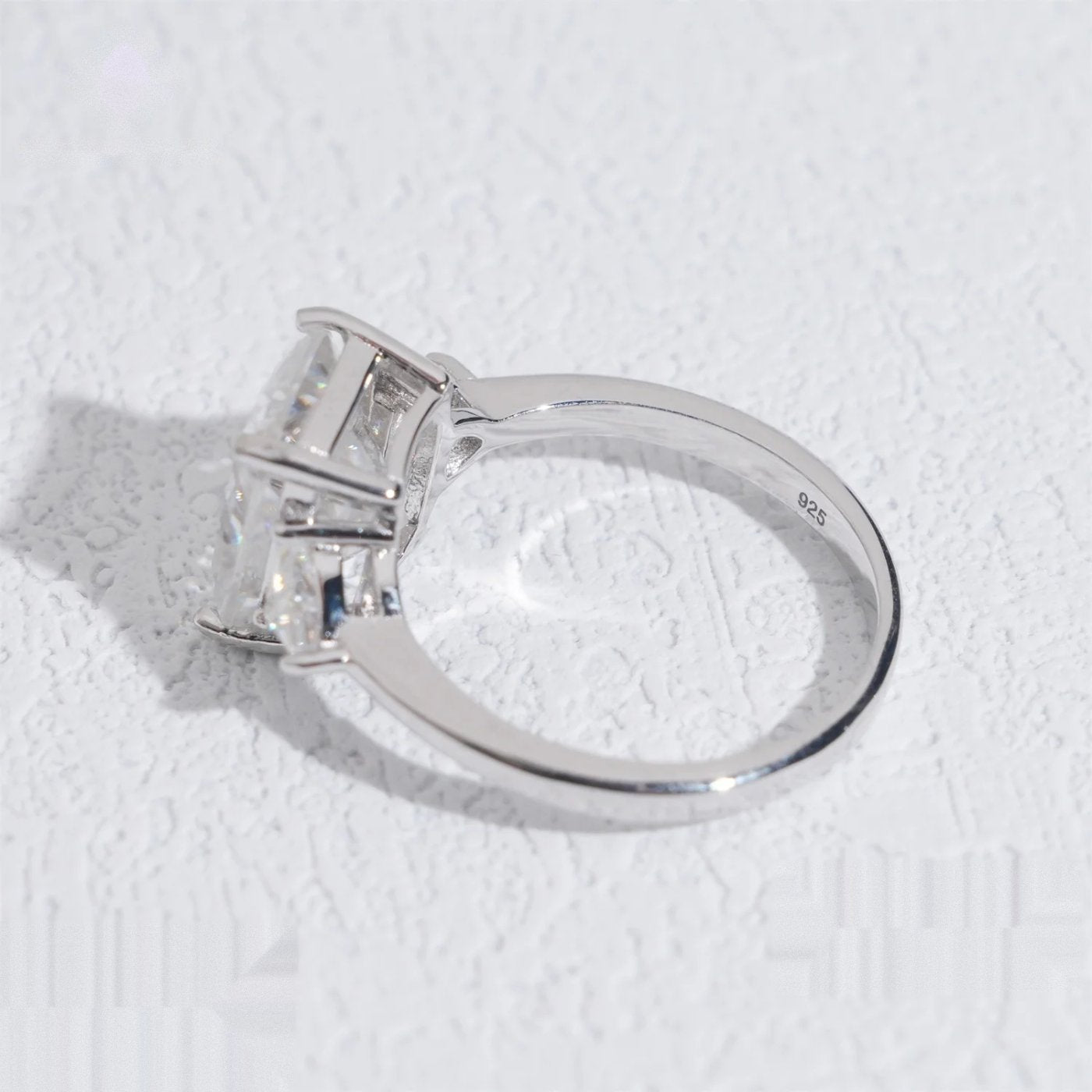 Trendy Solitaire Eternity Ring — Moissanite, 925 Silver