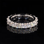 4mm Round Wedding Band Ring — Moissanite, 925 Silver