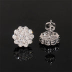 Screw-Back Flower Cluster Studs — Moissanite, 925 Silver