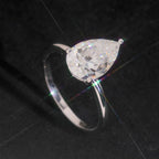 Pear Cut 8×12mm Engagement Ring — Moissanite, 925 Silver
