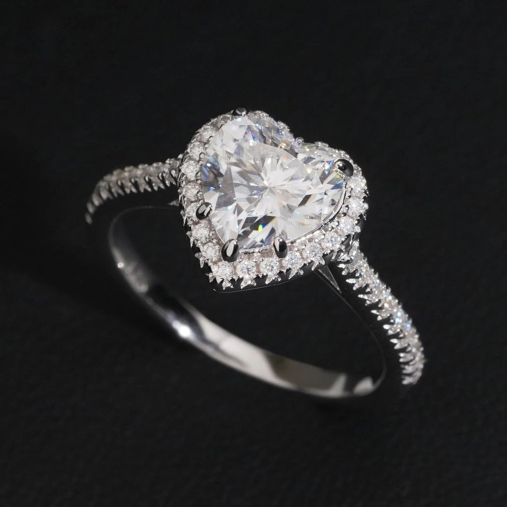 Heart Cut 8×8mm Engagement Ring — Moissanite, 925 Silver