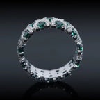 Vivid Green Eternity Band — Moissanite, 925 Silver