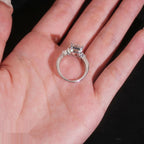 Emerald Cut Twist Band Ring — Moissanite, 925 Silver