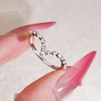 V-Shape Marquise Contour Band — Moissanite, 925 Silver