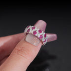 Vivid Pink Eternity Band — Moissanite, 925 Silver