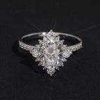 Oval Cut Engagement Ring — Moissanite, 925 Silver