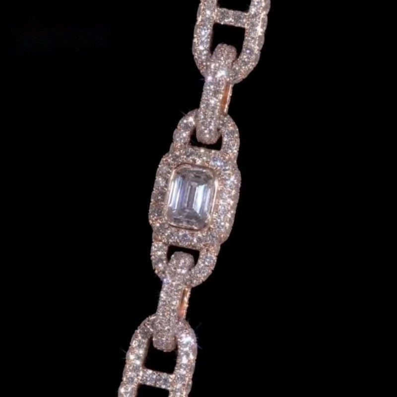 10mm Mariner Link Chain — Moissanite, 925 Silver