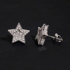 Pavé Star Stud Earrings — Moissanite, 925 Silver