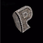 Custom Initial Letter Ring — Moissanite, 925 Silver