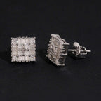 Men's Iced Cluster Stud Earrings — Moissanite, 925 Silver