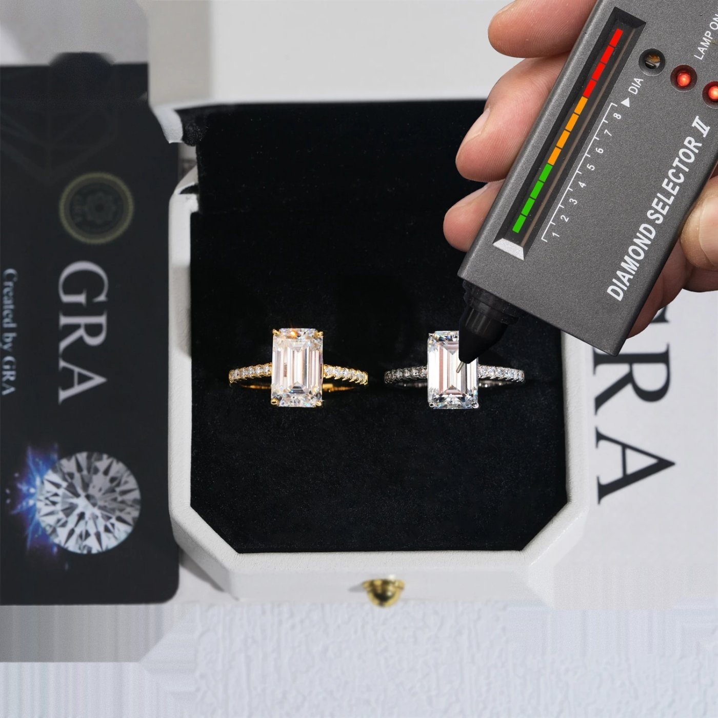 Emerald Cut Custom Engagement Ring — Moissanite, 925 Silver