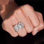 Baguette Cuban Wrap Ring — Moissanite, 925 Silver