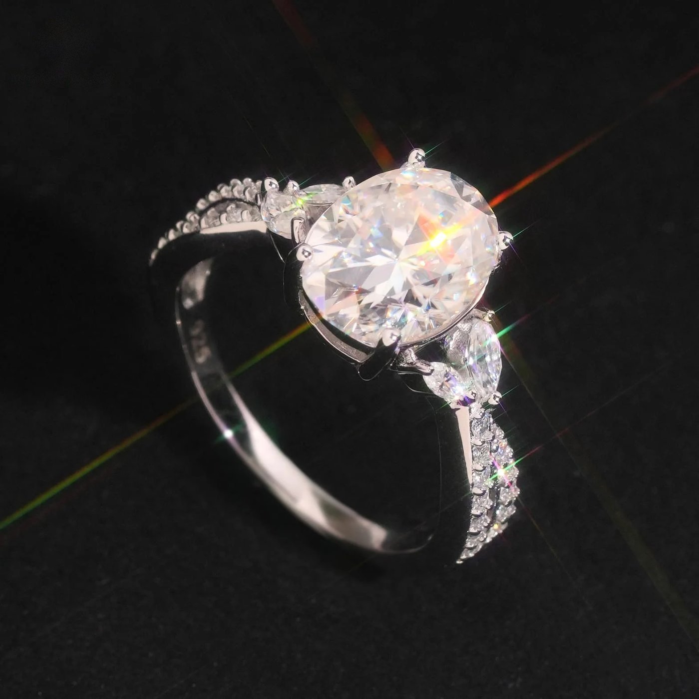 Oval Cut 8×11mm Engagement Ring — Moissanite, 925 Silver