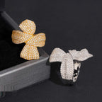 Pavé Bow Statement Ring — Moissanite, 925 Silver
