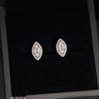 Marquise Stud Earrings — Moissanite, 925 Silver