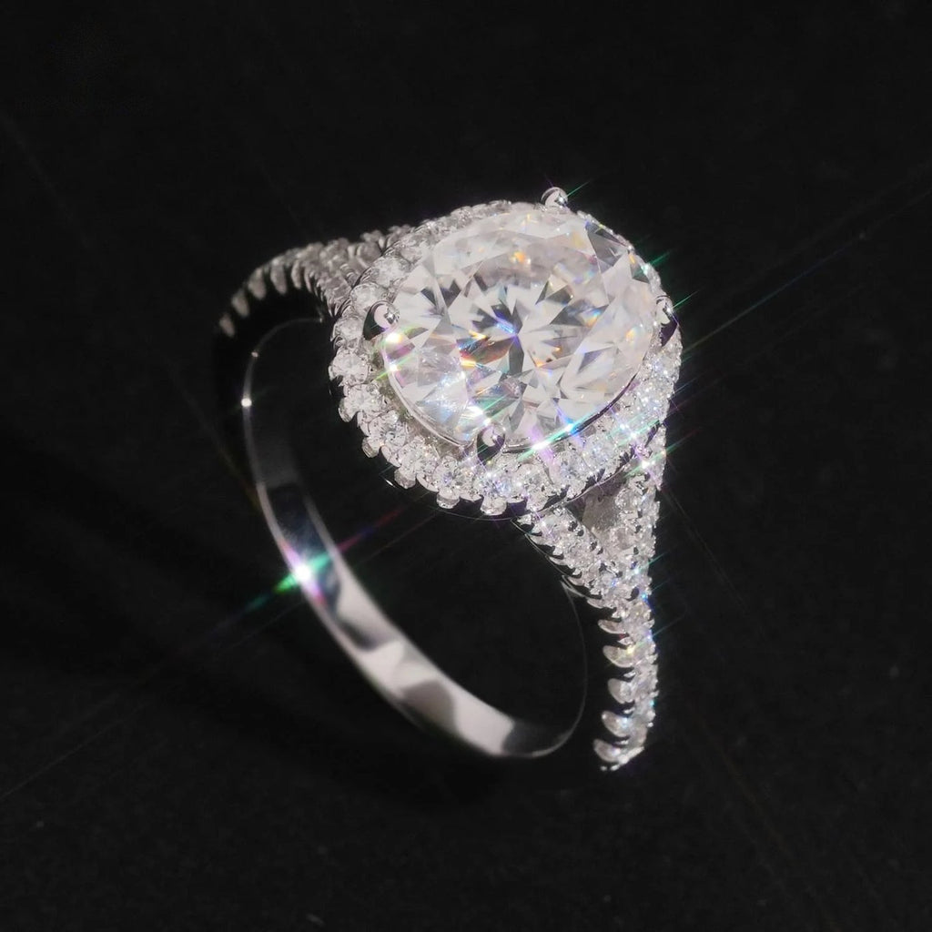 Oval Cut 8×10mm Engagement Ring — Moissanite, 925 Silver