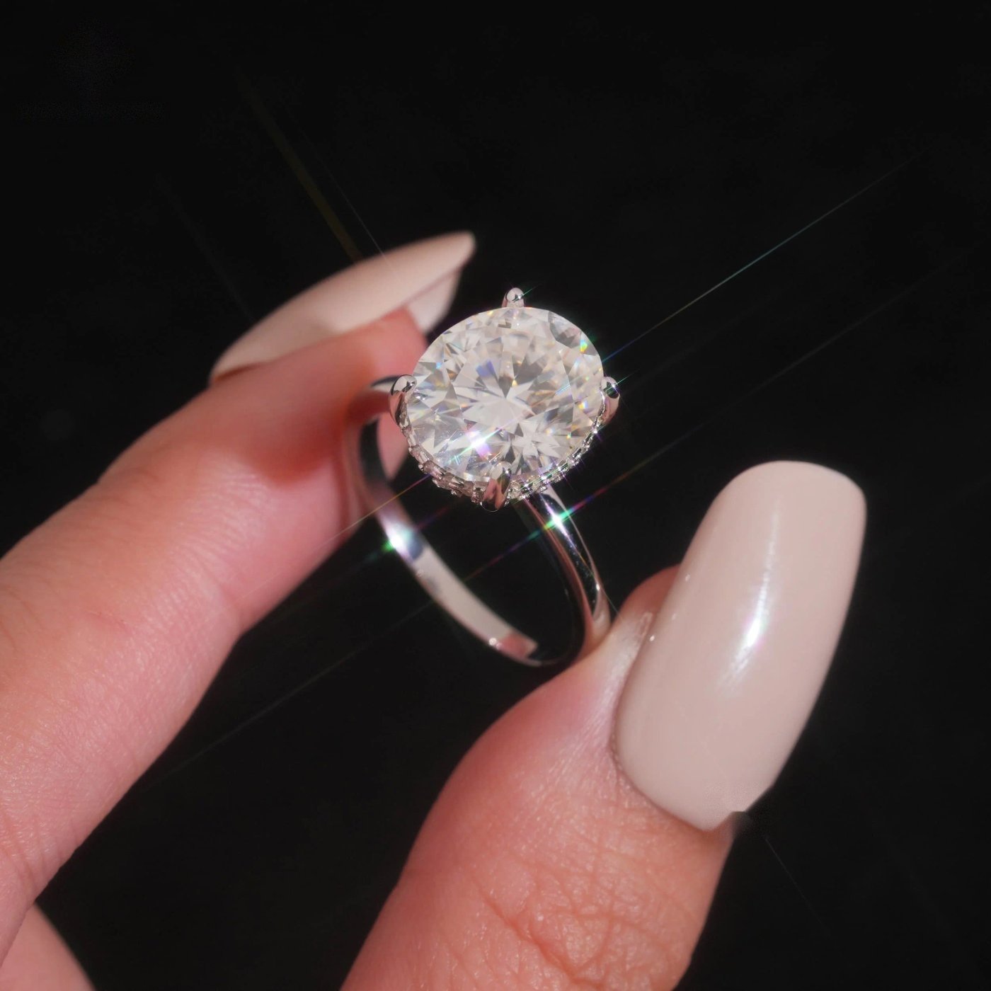 Oval Cut 10×12mm Engagement Ring — Moissanite, 925 Silver