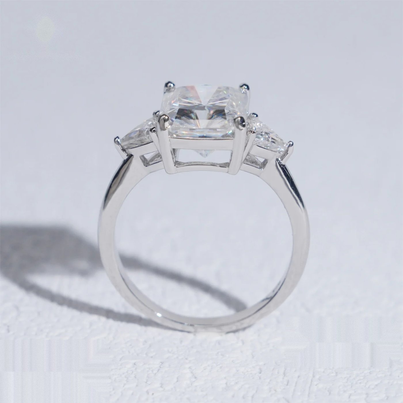 Trendy Solitaire Eternity Ring — Moissanite, 925 Silver
