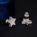 Pavé Star Stud Earrings — Moissanite, 925 Silver