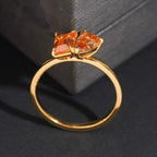 Two-Stone Pear & Emerald Bridal Ring — Moissanite, 925 Silver