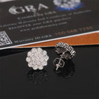 Screw-Back Flower Cluster Studs — Moissanite, 925 Silver