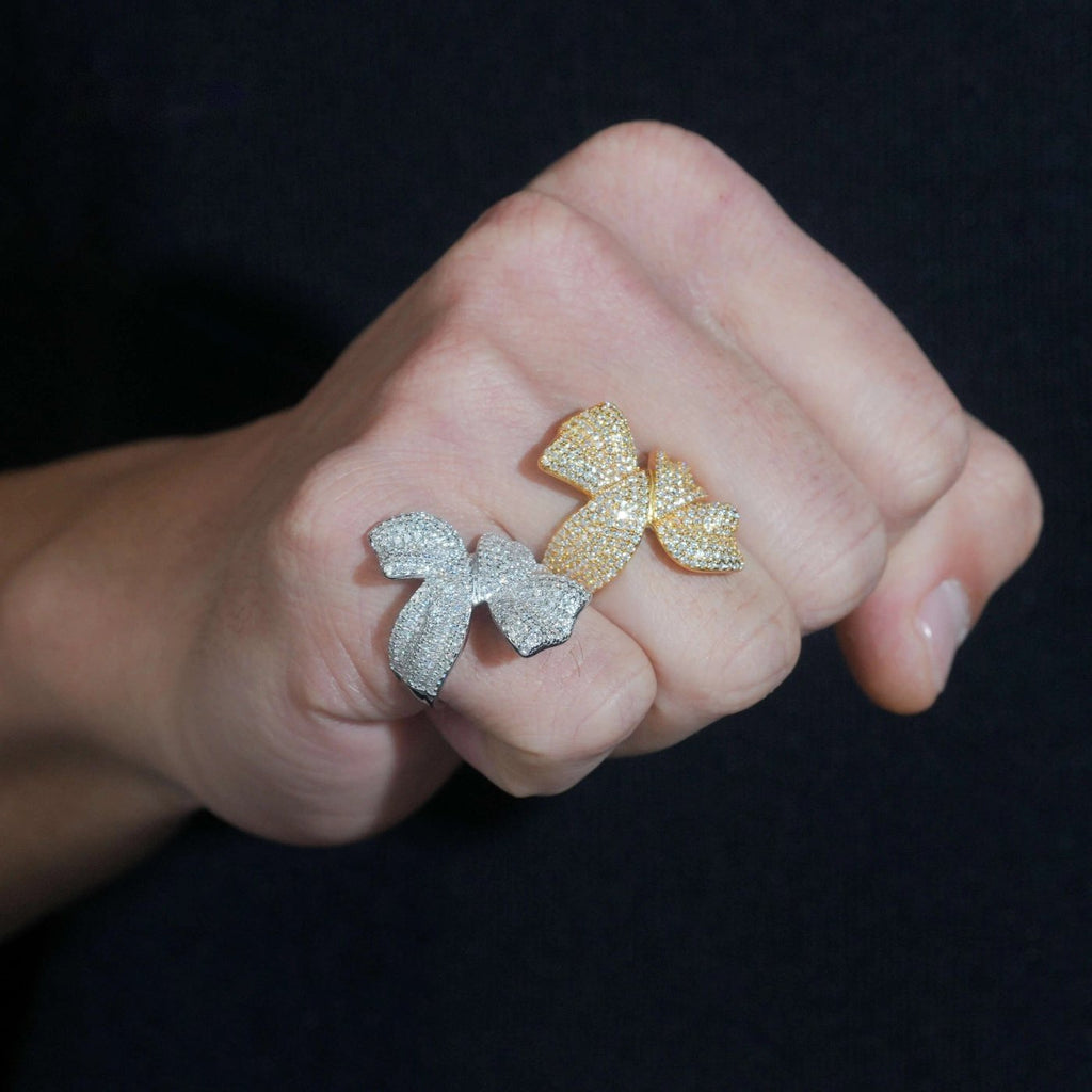 Pavé Bow Statement Ring — Moissanite, 925 Silver