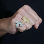 Pavé Bow Statement Ring — Moissanite, 925 Silver