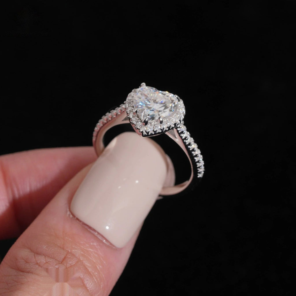 Heart Cut 8×8mm Engagement Ring — Moissanite, 925 Silver
