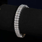 2-Row 4mm Tennis Necklace — Moissanite, 925 Silver
