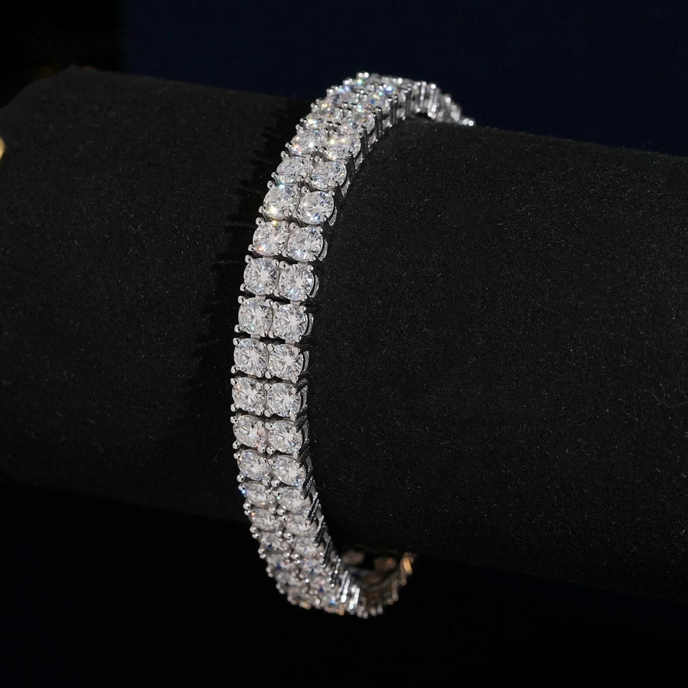 2-Row 4mm Tennis Necklace — Moissanite, 925 Silver