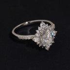 Oval Cut Engagement Ring — Moissanite, 925 Silver