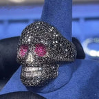 Iced Skull Ring — Moissanite, 925 Silver