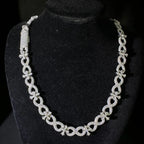 13mm Cross Infinity Charm Chain — Moissanite, 925 Silver