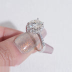 Trendy Round Eternity Ring — Moissanite, 925 Silver