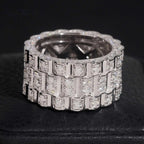 Watch Band Design Men's Ring — Moissanite, 925 Silver