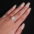 Emerald Cut 9×11mm Engagement Ring — Moissanite, 925 Silver