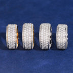 3-Row Pavé Band Ring — Moissanite, Stainless Steel