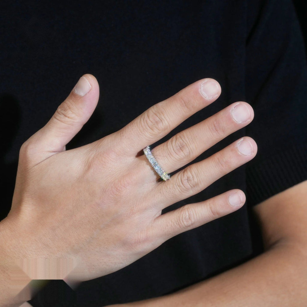 Prong-Set Round Eternity Band — Moissanite, 925 Silver