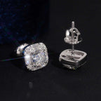 Cluster Baguette Stud Earrings — Moissanite, 925 Silver