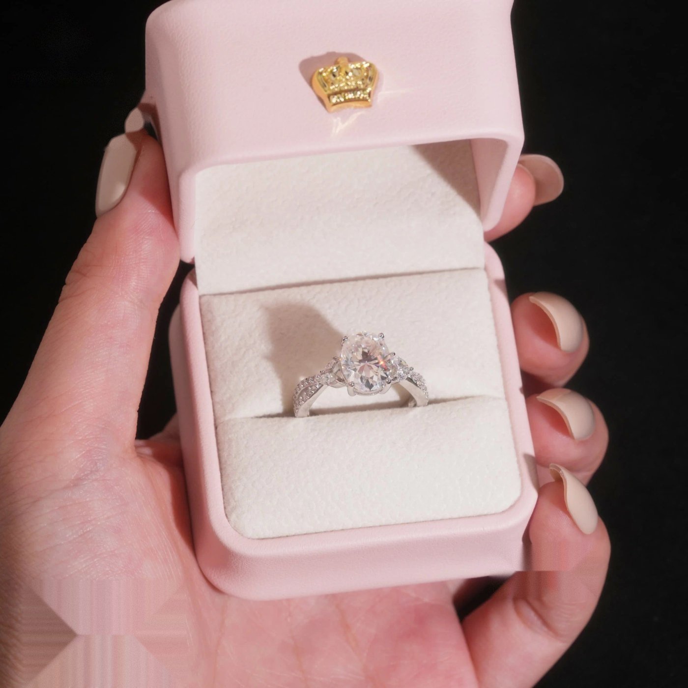 Oval Cut 8×11mm Engagement Ring — Moissanite, 925 Silver