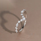 V-Shape Marquise Contour Band — Moissanite, 925 Silver