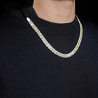 8mm Baguette Cuban Chain — Moissanite, 925 Silver