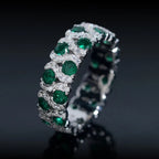 Vivid Green Eternity Band — Moissanite, 925 Silver