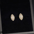 Marquise Stud Earrings — Moissanite, 925 Silver