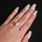 Round Brilliant 10mm Engagement Ring — Moissanite, 925 Silver