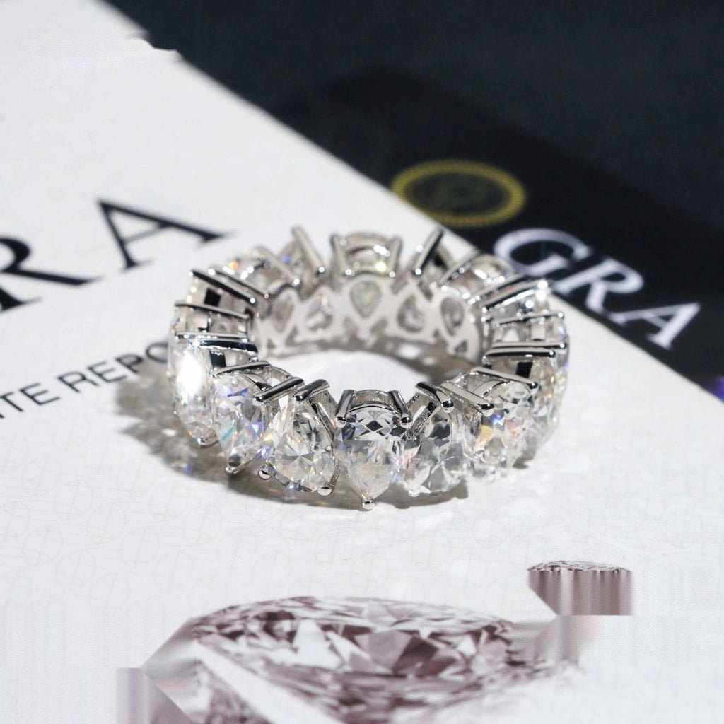 Pear Cut Eternity Band — Moissanite, 925 Silver