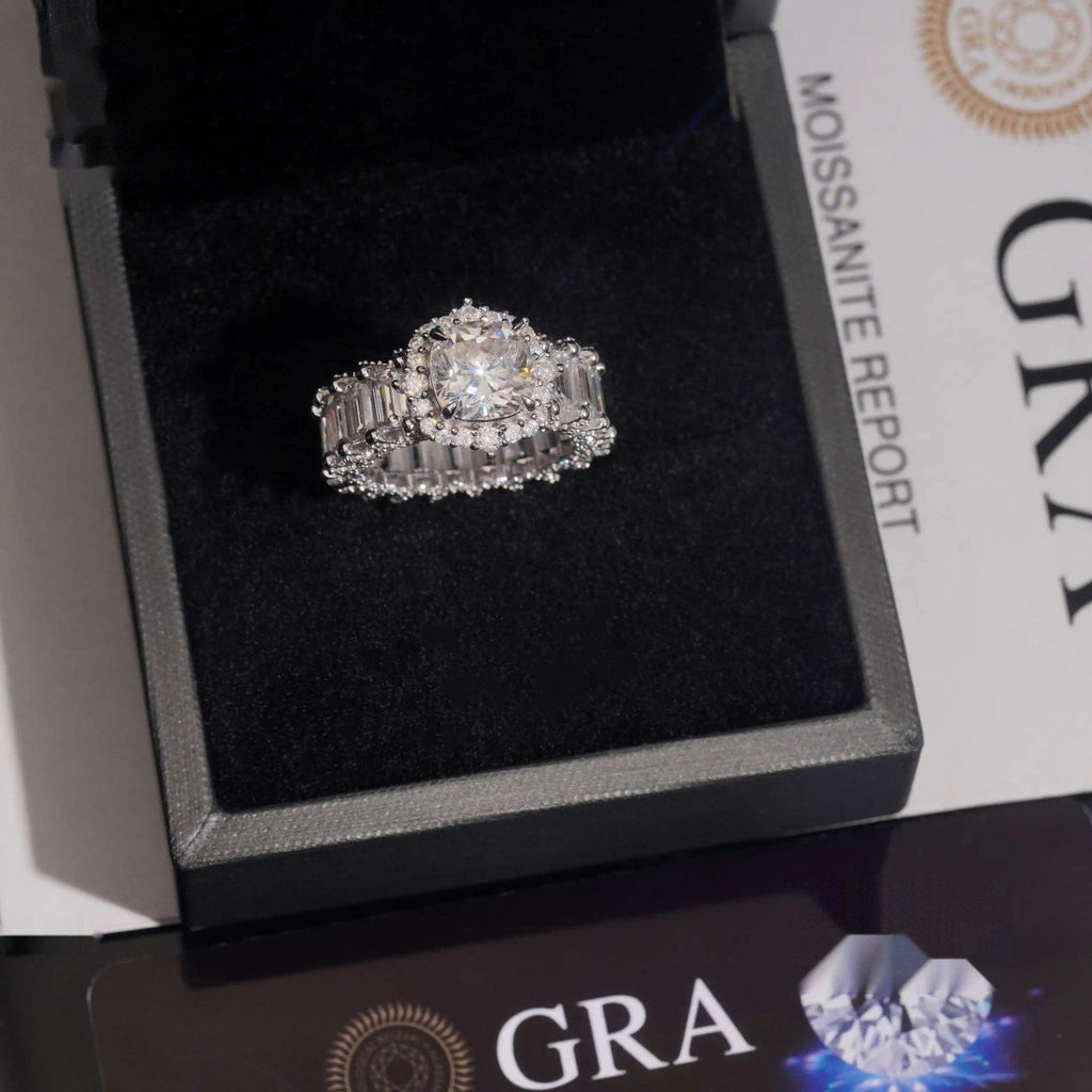 12.73ct Eternity Ring — Moissanite, 925 Silver