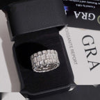 Watch Band Design Men's Ring — Moissanite, 925 Silver