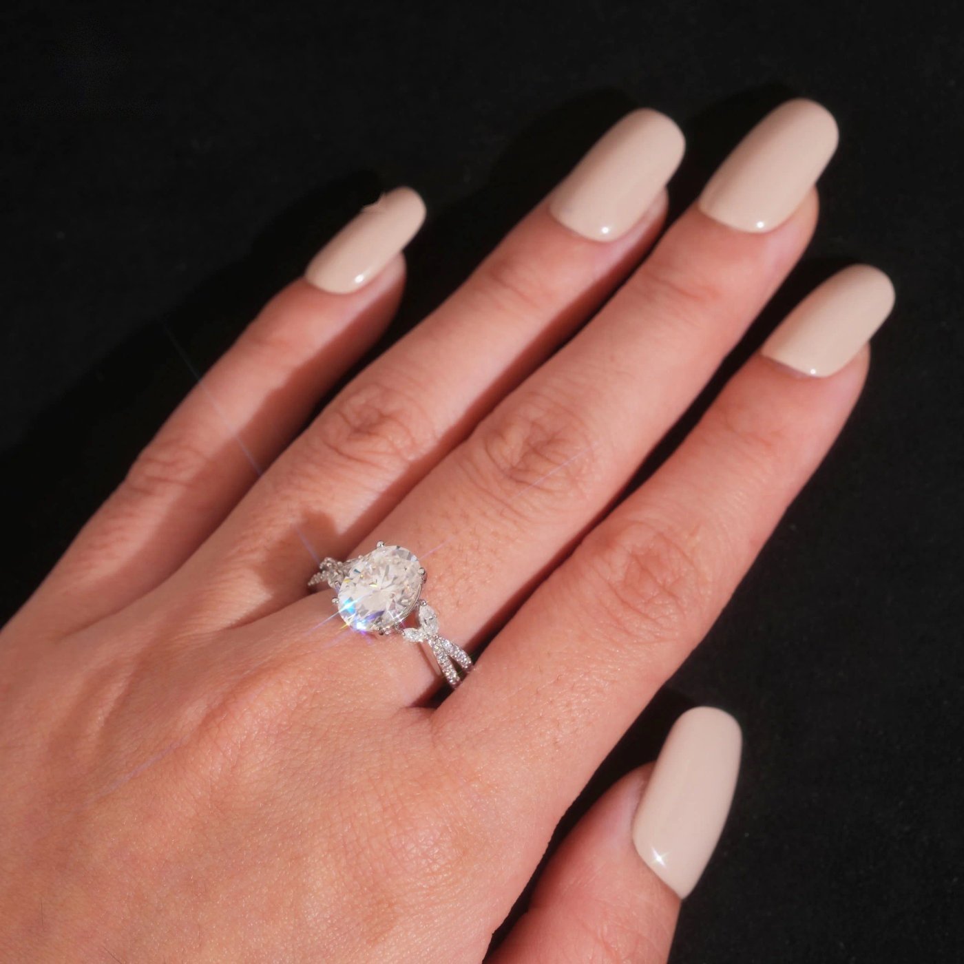 Oval Cut 8×11mm Engagement Ring — Moissanite, 925 Silver
